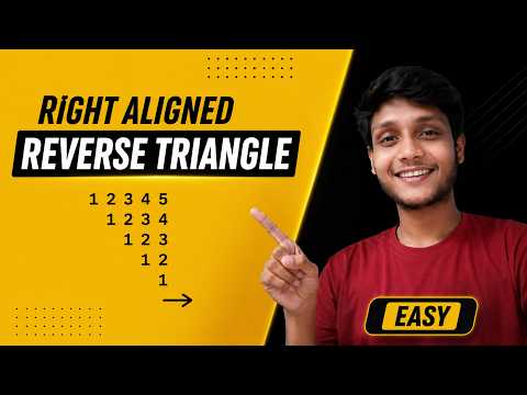 Right Aligned reverse numeric Pattern Using LOOPs | logic made easy |  DSA