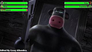 Barnyard (2006) Coyote Attack Scene with healthbars