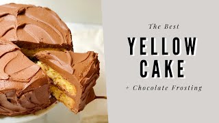 This cake is made easy with a doctored up yellow mix - adding sour
cream and pudding into the mix. then you add thick chocolate fudge
frosting you...