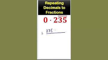 Shortcut Converting Repeating Decimals to Fractions  #maths #mathematics#repeatingnumbers
