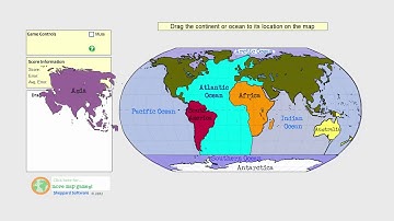 World Continents and Oceans - World Geography Level 2 -Sheppard Software - Drag and Drop