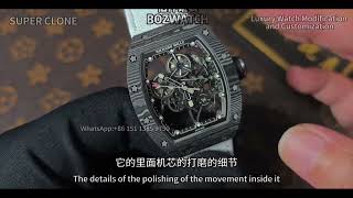 新品理查德RM55-01黑碳NTPT，如何分辨帕玛强尼机芯改装细节工艺#RichardMille#Parmigiani