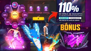 CALENDÁRIO SEMANAL FREE FIRE, BÔNUS 110%, 3 TOKEN CRISTAL BTS, ITENS GRÁTIS, NOVIDADES FREE FIRE