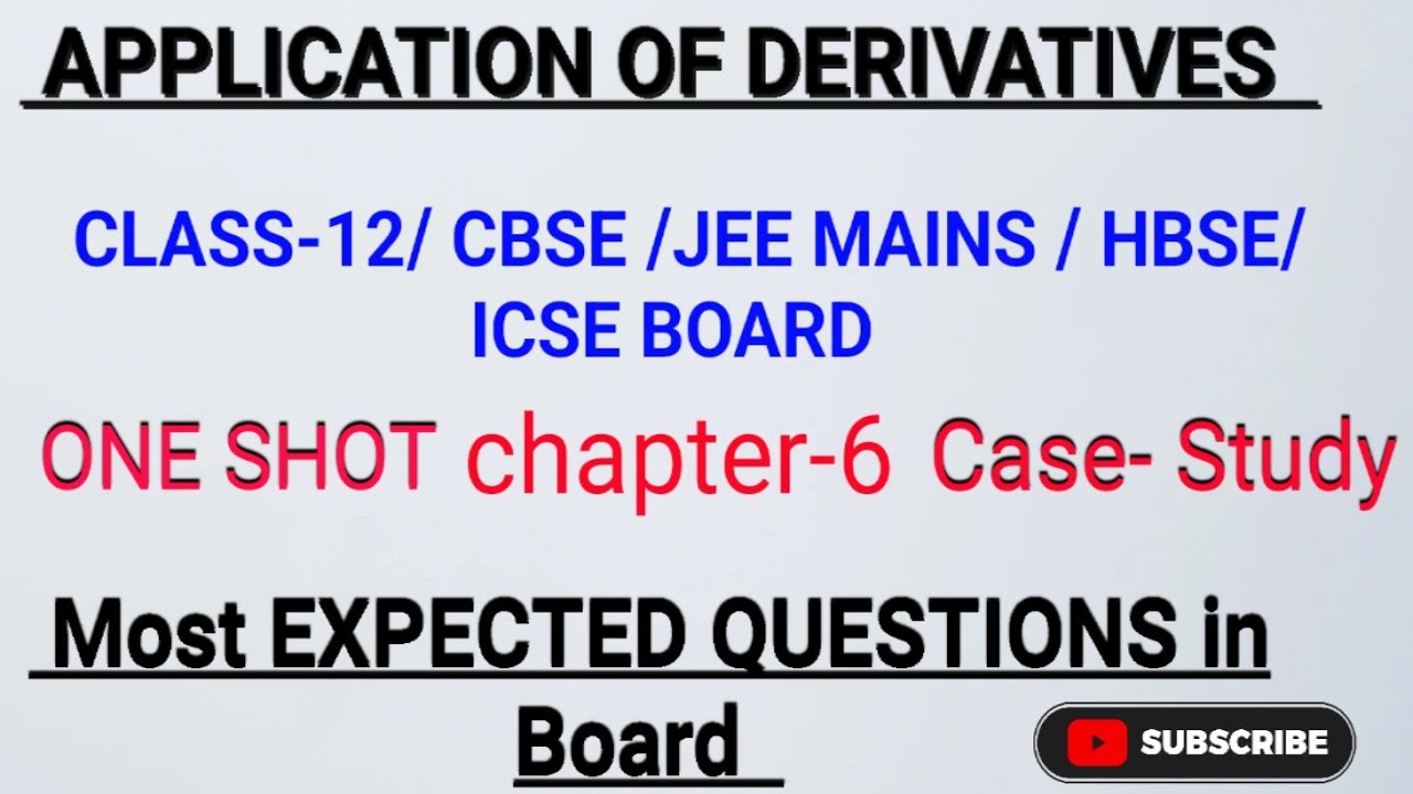 Chapter 6 case study class 12 most expecting questionsMaths By Shilpa is live YouTube