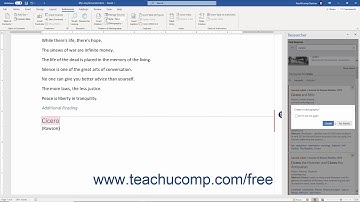 Word 2019 and 365 Tutorial Inserting Citations Using the Researcher Pane Microsoft Training