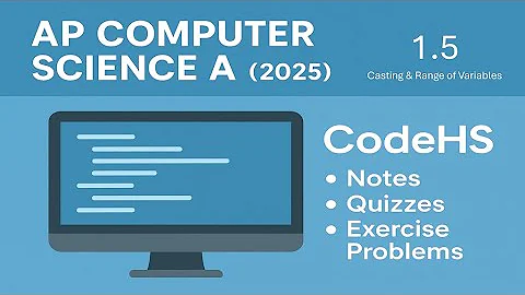 AP Computer Science A (2025 Revisions) - CodeHS 1.5 (Cortado) | Casting and Range of Variables