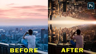 Photoshop Manipulation tutorial | MIRROR CITY | easy Photoshop tutorial screenshot 5