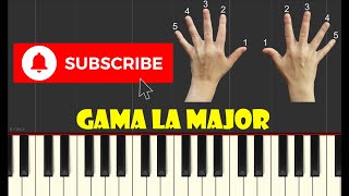 🎹 Gama La major (tutorial pian cu note + digitație)