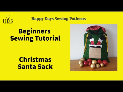 Noel Christmas Santa Applique Sack Tutorial by Happy Days Sewing