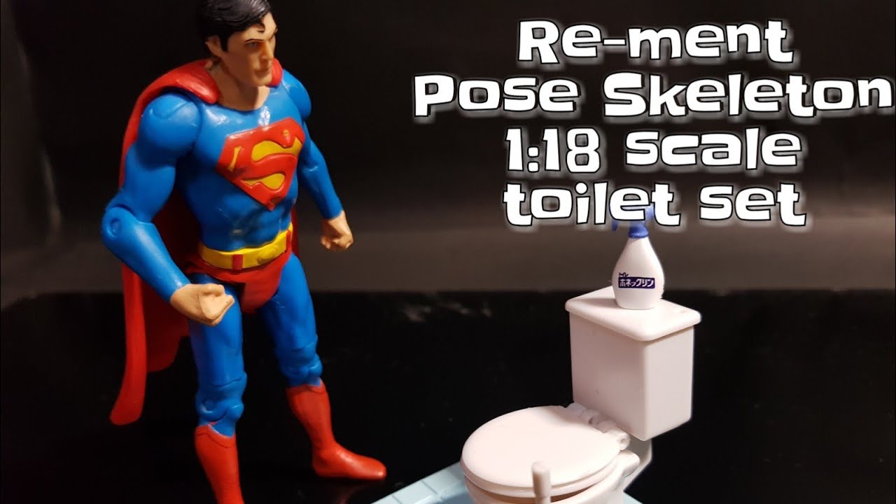 Re-ment Pose Skeleton Toilet set