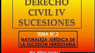 Tema 2 Naturaleza Jurídica de la Sucesión Hereditaria