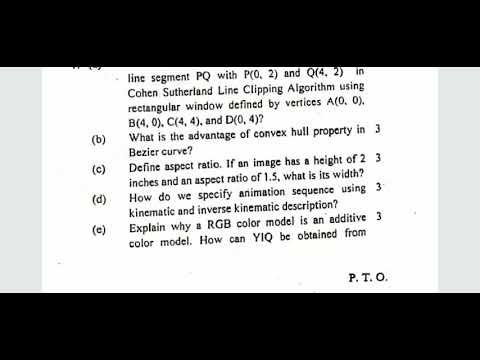 Computer Graphics, B.Sc. (H) Computer Science, Previous year Question paper 2018