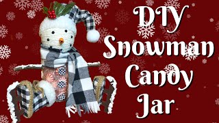 Snowman Candy Jar | DIY Snowman Decor | Snowman Craft | Easy Christmas Craft | Fishbowl Snowman