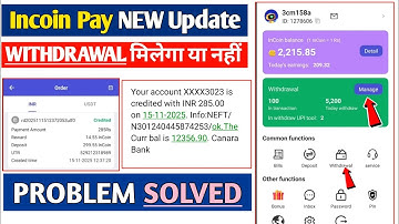 Incoin Pay App New Update | Incoin Pay App Withdrawal Problem | Incoin Pay Real or Fake 