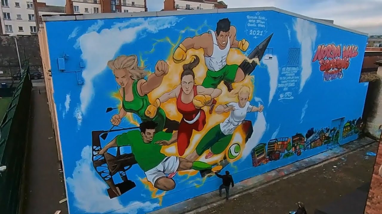 North Wall Sporting Heroes Mural |Dublin -  23M Graphics, Shane Ha, Inkfun and Often | HD