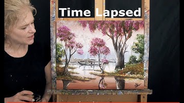 TIME LAPSE Version of How to Paint "RIVERBOAT RIDE" with Acrylic Paint - Step by Step Tutorial