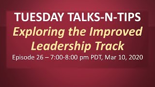 Full Tuesday Talks n Tips ep 26 The Improved Leadership Track News