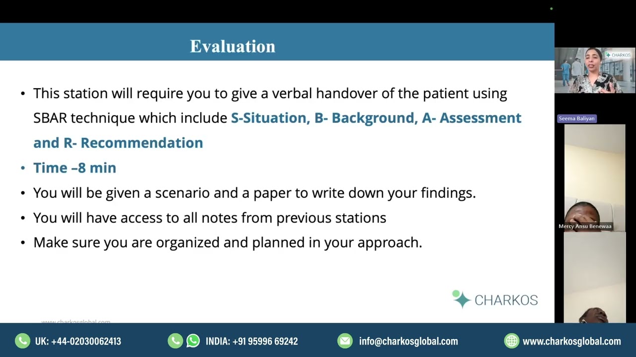 Midwifery OSCE Online Video-- Evaluation