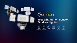 Onforu 75W 7500LM Super Bright LED Motion Sensor Outdoor Lights BD86