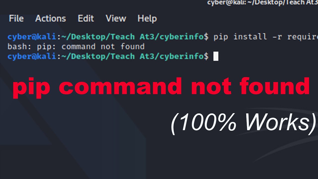 Pip Command Not Found Kali