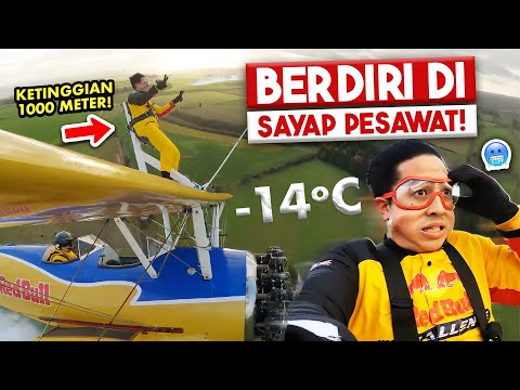 BERDIRI DI SAYAP PESAWAT SUHU EKSTRIM -14°C! JEROME WING WALKING RED BULL CHALLENGE