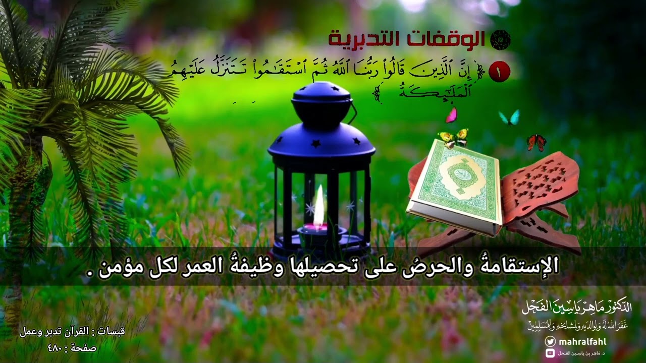 ‏الإستقامةُ والحرصُ على تحصيلها وظيفةُ العمر لكل مؤمن .