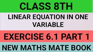 Linear equation in one variable class 8 exercise 6.1||Question 1|Maths Mate madhubun||