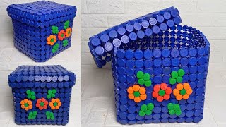 DIY Multipurpose Basket From Plastic Bottle Caps || Keranjang Serbaguna Dari Tutup Botol Plastik