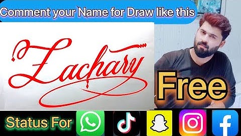 Zachary Name Signature Calligraphy Status | How to Cursive write with cut Marker #zachary