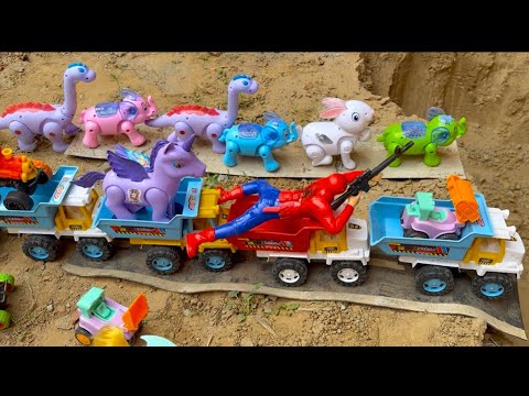Sara Khilaune gaddhe me gir gaya toys jcb truck tractor car 🚔🚛🚎🛺🛵🏎️🐰🐘🦕