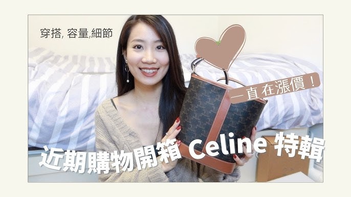 Celine Small Bucket Triomphe Canvas Tan Calfskin – Coco Approved Studio