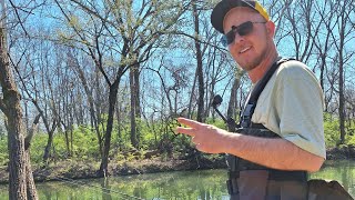 Jayfo Fishing is live! Wading with worms looking for a fish in Drakes Creek with the LEGEND Rocky!