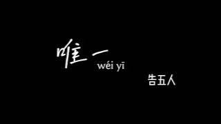 唯一 告五人  weiyi gaowuren 【Pinyin Lyrics Karaoke 歌词伴奏】 （我真的真的爱你…）
