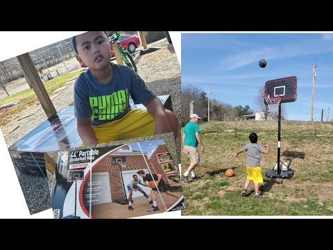 44'' PORTABLE BASKETBALL HOOP POLYETHYLENE |UNBOXING &ASSEMBLING