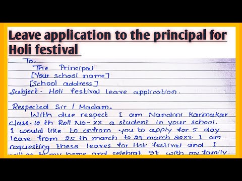 holi leave application