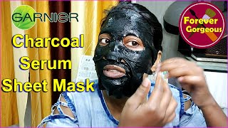 Garnier Charcoal Serum Sheet Mask Review गार्नियर चारकोल सीरम शीट मास्क कैसे लगाए Forever Gorgeous