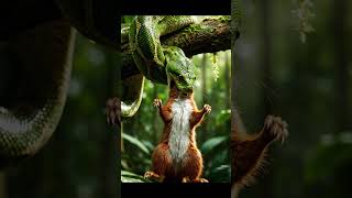 Jungle Showdown Giant Snake Ambushes Squirrel In The Wild