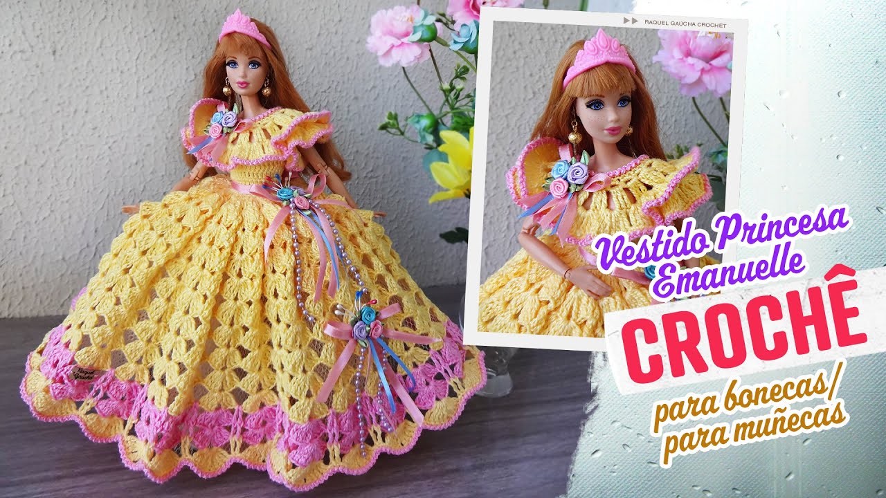 Crochet Princess dress for dolls (portuguese/spanish) 