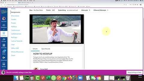 Adding a Graded Canvas Studio Quiz in an Assignment