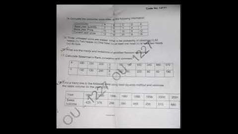 2nd Semester BBA  Business Statistics Question paper January 2021 Osmania University