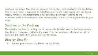 Understanding the Error: Class 'App/Board' not found in Laravel