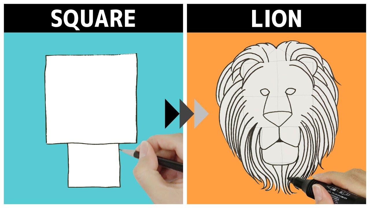 How To Draw A Lion 7 Minutes Youtube