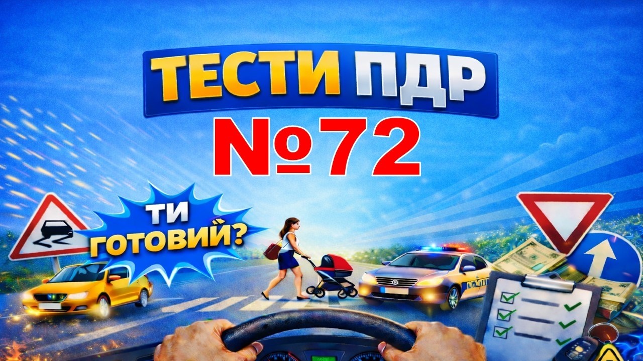 Cкласти теоретичний іспит з ПДР легко з першого разу. Білет №72
