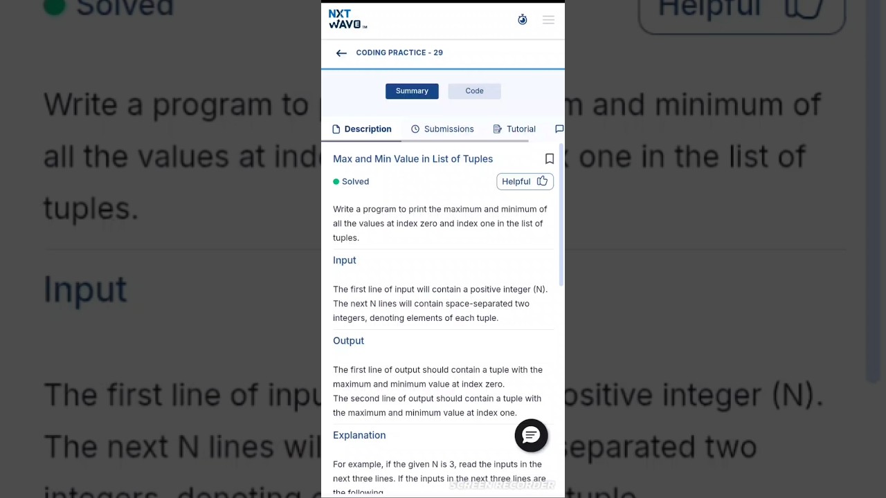 Max and Min Value in List of Tuples using python Nxtwave CCBP 