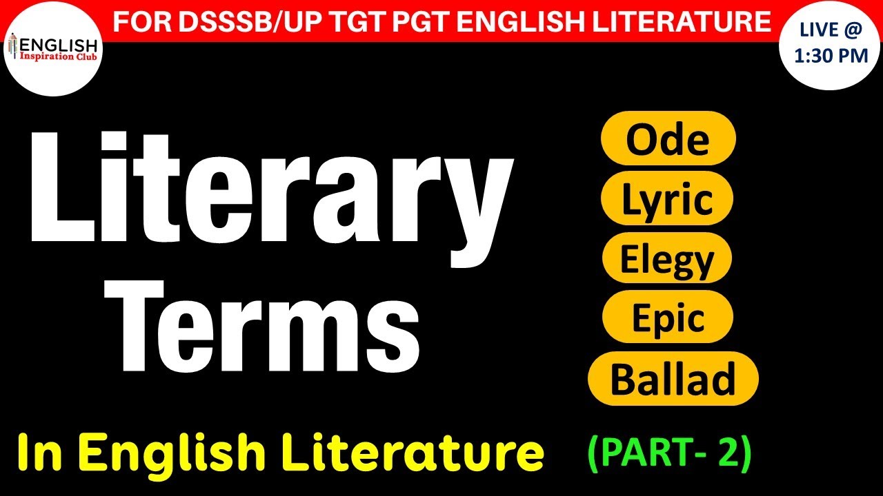 Literary Terms in English Literature mcq Literary Term for tgt