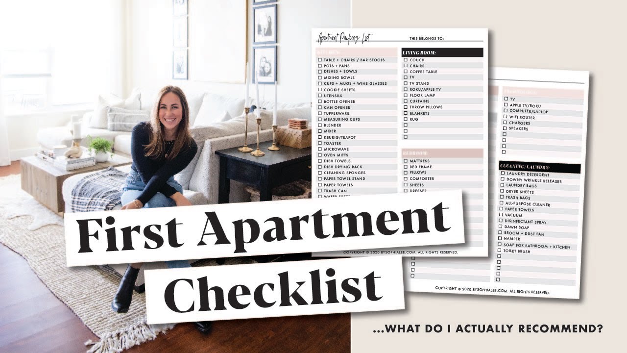 FIRST APARTMENT CHECKLIST  what first apartment essentials I still  recommend 1 year later 