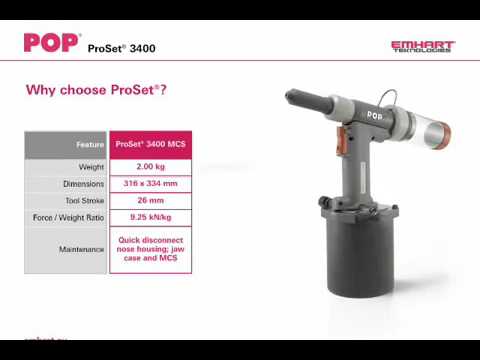 Situation Forstærker For tidlig A P Tools Ltd - POP ProSet 3400 POP® Rivet Gun - Riveter - YouTube