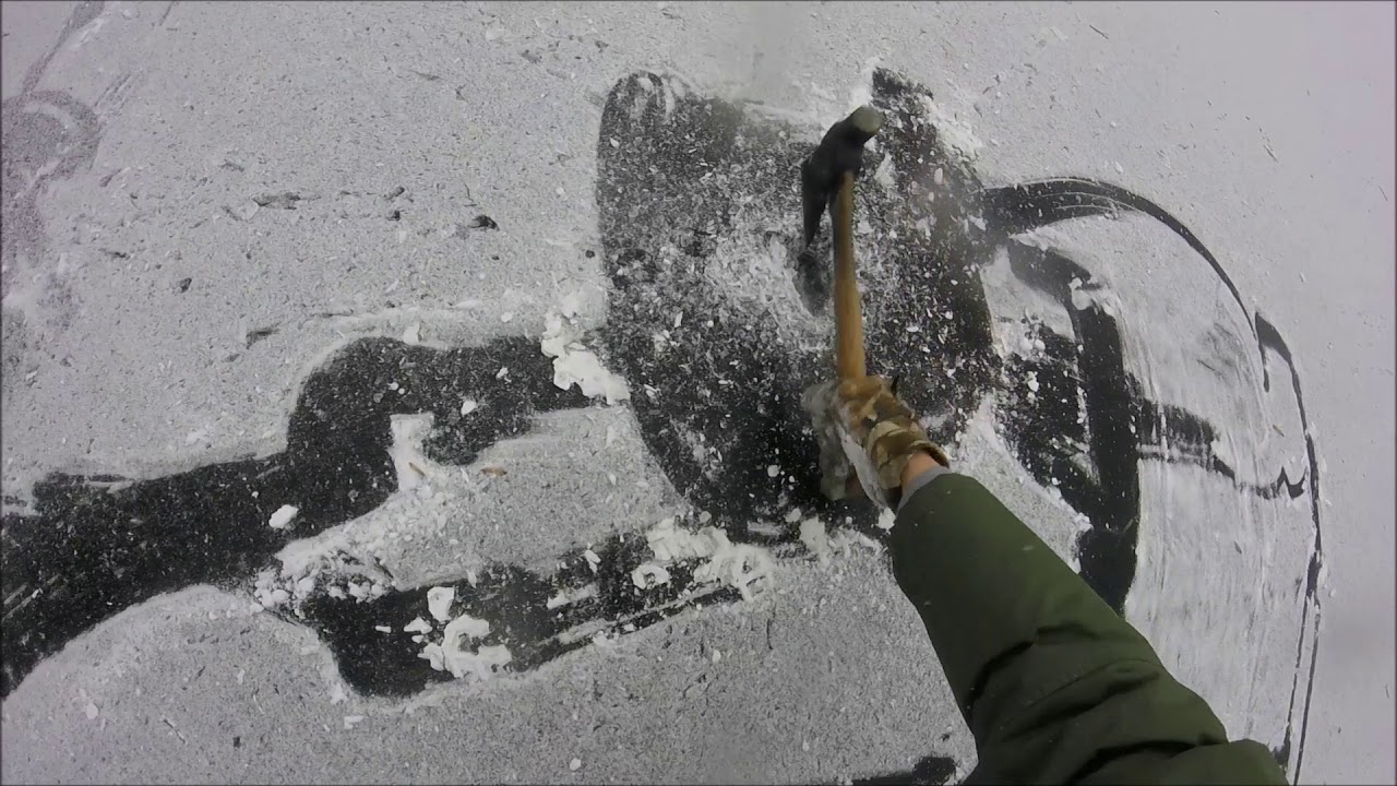 Making an ICE FISHING hole with NO AUGER YouTube