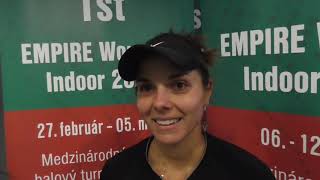 2nd W60 EMPIRE Women's Indoor 2023: Viktoriya Tomova interview after she advanced to the 2R