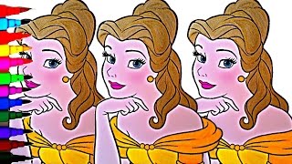 DISNEY PRINCESS Belle Coloring Book Videos Beauty and The Beast Fun Activity Kids Balloons Toys